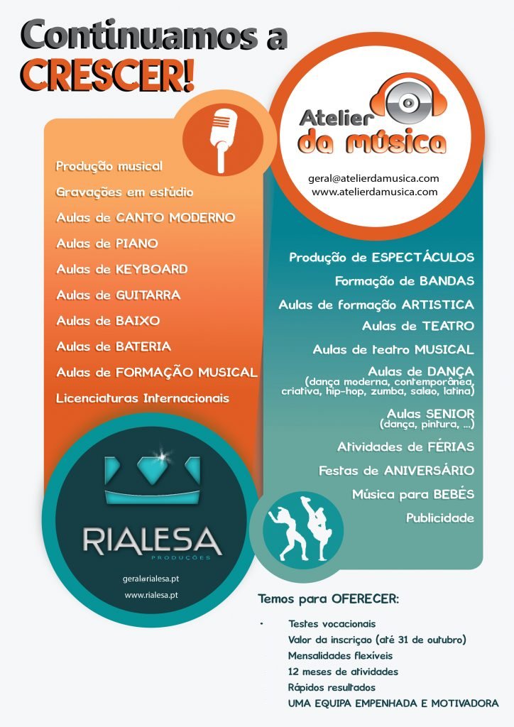 Cartaz Continuamos a crescer, da Rialesa e do Atelier da Música